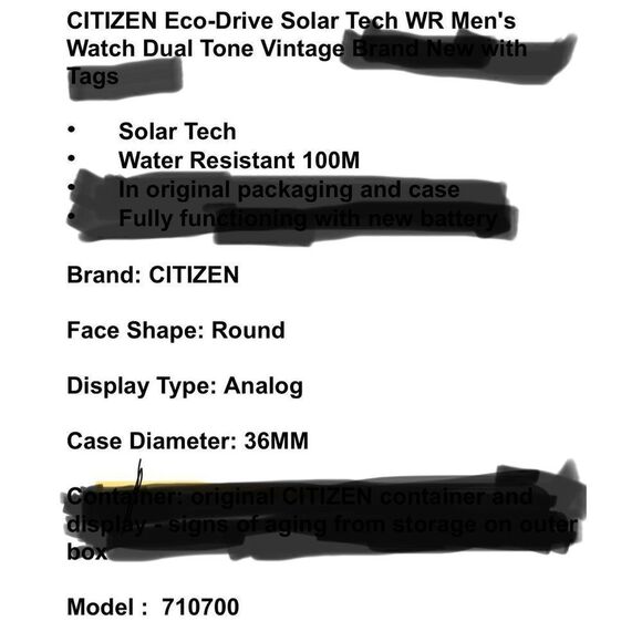 Vintage citizen mens eco-drive solar tech WR dual tone watch - Picture 5 of 5